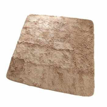 マイクロファイバーロングシャギーラグ 190×190cm ミルクティ「GSCD508378」【メーカー直送：代金引換不可：同梱不可】【北海道・沖縄・離島は配達不可】