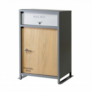 弘益(KOEKI) UTILITY ルーノ 宅配ボックス グレー 木目調 LUNOGR【メーカー直送：代金引換不可：同梱不可】【北海道・沖縄・離島は配達不可】