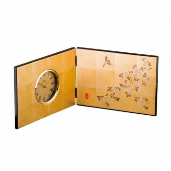 花見鳥 屏風時計 A132-06011 3523-098【メーカー直送：代金引換不可：同梱不可】【北海道・沖縄・離島は配達不可】