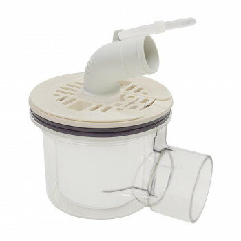 テクノテック 洗濯機用防水パン用排水配管下げトラップ SNT-LO-W1 アイボリーホワイト【メーカー直送：..