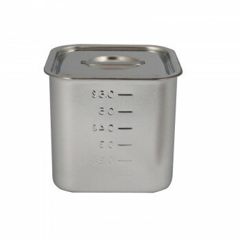 スギコ 18-8目盛付深型角キッチンポット(フタ付) SH-4209D(手無) SA0867【メーカー直送：代金引換不可：同梱不可】【北海道・沖縄・離島は配達不可】