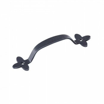 シロクマ アンティークハンドル クローバー 120mm Nブラック HF-2【メーカー直送：代金引換不可：同梱不可】【北海道・沖縄・離島は配達不可】