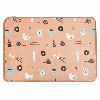 jou jou lier ジュジュリエ　ほっこりモチーフ　フランネルフロアマット　30　APRICOT　GMT8675【メー..