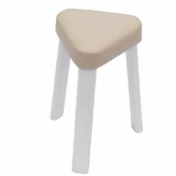 高田ベッド製作所 さんかくスツール 座幅28×奥行24×座高45cm アイボリー TB-1667【メーカー直送：代金..