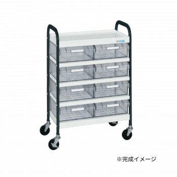 サカエ CSワゴン透明ボックス付 CSA-8TWD【メーカー直送：代金引換不可：同梱不可】【北海道・沖縄・離島は配達不可】