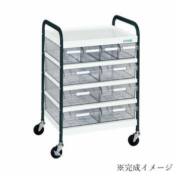 サカエ CSワゴン透明ボックス付 CSA-46TWD【メーカー直送：代金引換不可：同梱不可】【北海道・沖縄・離島は配達不可】