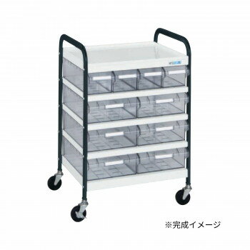 サカエ CSワゴン透明ボックス付 CSC-46TWD【メーカー直送：代金引換不可：同梱不可】【北海道・沖縄・離島は配達不可】