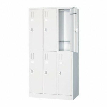 プッシュ錠ロッカー ホワイトタイプ 5人用 3列2段 ALPSホワイト色 COM-BL67-AW【メーカー直送：代金引換不可：同梱不可】【北海道・沖縄・離島は配達不可】