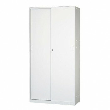 壁面収納家具/D:400・ホワイトタイプ 引違スチール戸/ラッチ仕様 棚板4枚・ベース・アジャスター付 ALPSホワイト色 UASR4-W18【メーカー直送：代金引換不可：同梱不可】【北海道・沖縄・離島は配達不可】