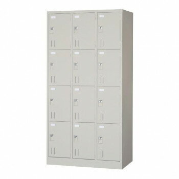 多人数ロッカー 南京錠掛金具付取手タイプ 12人用 3列4段 D:515 ニューグレー COM-SVG12BD【メーカー直送：代金引換不可：同梱不可】【北海道・沖縄・離島は配達不可】