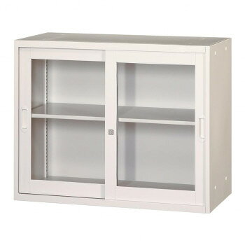 壁面収納家具/D:450・ホワイトタイプ 引違枠付ガラス戸/ラッチ仕様 H720 棚板1枚付 ALPSホワイト色 COM-UAJR-W7【メーカー直送：代金引換不可：同梱不可】【北海道・沖縄・離島は配達不可】 hc888-12494035 セブンプロ パッケージ画像