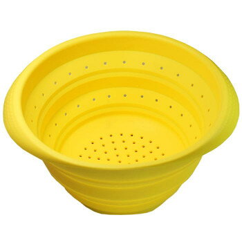 樂天商城 - ユーロキッチン eurokitchen シリコン折りたたみ水切りボウル 黄(イエロー) 水切り器 容量1.6L(満水時)【メーカー直送：代金引換不可：同梱不可】【北海道・沖縄・離島は配達不可】