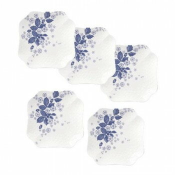 （B） ウェッジウッド Sブルーム インディゴ スモールプレート5マイセット 1053162【メーカー直送：代金引換不可：同梱不可】【北海道・沖縄・離島は配達不可】