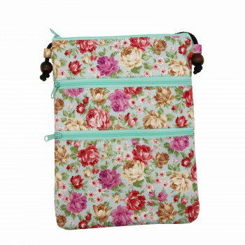 大西賢製販 AbeiLLe 3ファスナーサコッシュ ローズ ブルー AGA-1404【メーカー直送：代金引換不可：同梱不可】【北海道・沖縄・離島は配達不可】