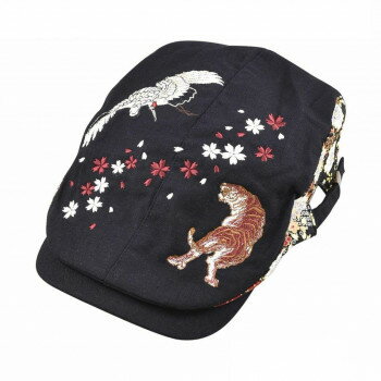 大西賢製販 Ripple 刺繍ハンチング 鶴虎 黒 H32-SH11【メーカー直送：代金引換不可：同梱不可】【北海道・沖縄・離島は配達不可】