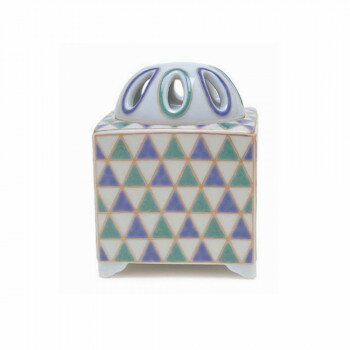 日本香堂 香炉 錦鱗波文 角 有田焼 28067【メーカー直送：代金引換不可：同梱不可】【北海道・沖縄・離..