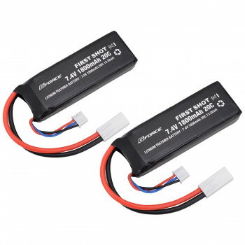 G-FORCE ジーフォース FIRST SHOT LiPo 7.4V 1800mAh ミニS互換サイズ(2本入) GFG992【メーカー直送：代金引換不可：同梱不可】【北海道・沖縄・離島は配達不可】