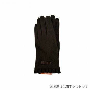 婦人用手袋 アクリルジャージ サテンリボン (スマホ対応) 茶(2) 002352524【メーカー直送：代金引換不可：同梱不可】【北海道・沖縄・離島は配達不可】