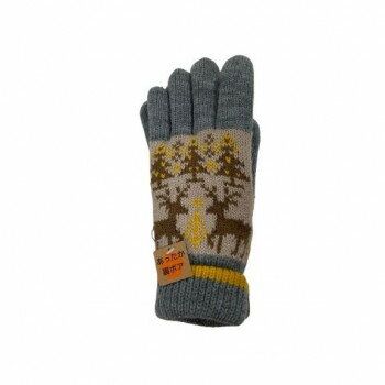 婦人用手袋 鹿柄 5指 グレー/GY2 003371019【メーカー直送：代金引換不可：同梱不可】【北海道・沖縄・離島は配達不可】