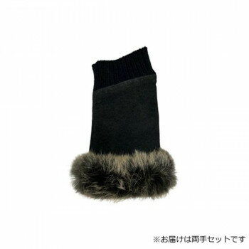 婦人用手袋 豚革ラビットファー手袋 22cm クロ(2) 001305121【メーカー直送：代金引換不可：同梱不可】【北海道・沖縄・離島は配達不可】