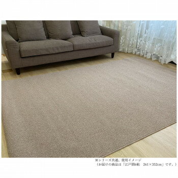 PW-3000　ループパイルカーペット　防ダニ・抗菌・防炎・床暖対応 Rose　ローズ 江戸間6帖　261×352【メーカー直送：代金引換不可：同梱不可】【北海道・沖縄・離島は配達不可】(3.0)