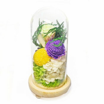 お供え用(仏花)　ガラスドームアレンジメント　プリザーブドフラワー　日菜乃(ひなの)　グリーン　C363..