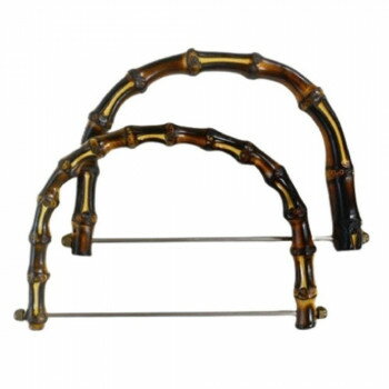 イナズマ(INAZUMA) 竹バッグ持ち手BB-18 焼き焦茶 横-約16.5cm2本手【メーカー直送：代金引換不可：同梱不可】【北海道・沖縄・離島は配達不可】