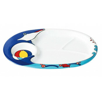 ※パッケージ、デザイン等は予告なく変更される場合があります。※画像はイメージです。商品タイトルと一致しない場合があります。お子様ランチ皿です。かわいらしいイルカのキャラクターがお子様のお食事を楽しい時間に演出します。サイズ237×313×2...