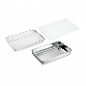 Silicone Containers - 燕熟の技 ユニット角型バット＆ザル バット1/1＆ザル・蓋付 YB-750【メーカー直送：代金引換不可：同梱不可】【北海道・沖縄・離島は配達不可】