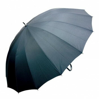 藤田屋 16本骨紳士長傘 無地 ブラック T65-23016【メーカー直送：代金引換不可：同梱不可】【北海道・沖縄・離島は配達不可】