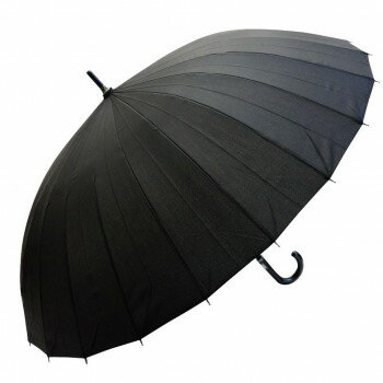 藤田屋 24本骨紳士長傘 無地 ブラック FTW-0020【メーカー直送：代金引換不可：同梱不可】【北海道・沖縄・離島は配達不可】