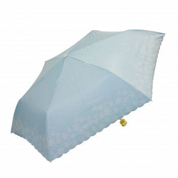 藤田屋 雨晴兼用婦人折傘 55cm 刺繍レース風 グリーン UM-2461【メーカー直送：代金引換不可：同梱不可】【北海道・沖縄・離島は配達不可】