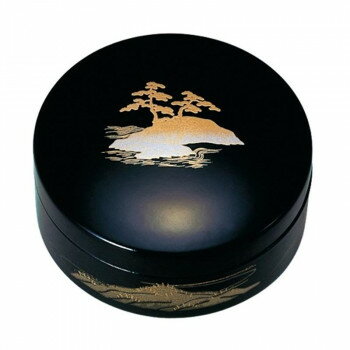 Buddhist Instruments - 切立香合 木質製 2.5寸 黒(内梨地) 蒔絵 山水 4203254432021【メーカー直送：代金引換不可：同梱不可】【北海道・沖縄・離島は配達不可】
