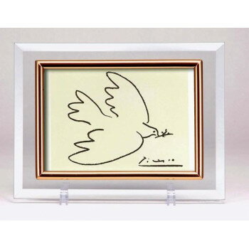 ピカソ 「平和」 高級クリスタルフレームセット 17096【メーカー直送：代金引換不可：同梱不可】【北海道・沖縄・離島は配達不可】