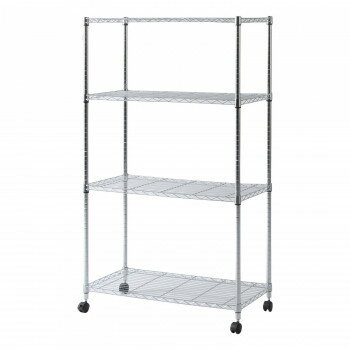 不二貿易 C/D:91787 メタルマルチシェルフ4段90 クロム MS-945154CR 91787【メーカー直送：代金引換不可：同梱不可】【北海道・沖縄・離島は配達不可】