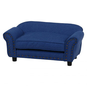 不二貿易 C/D:45232 ペットソファ(チェスターフィールド風) BL 45232【メーカー直送：代金引換不可：同梱不可】【北海道・沖縄・離島は配達不可】