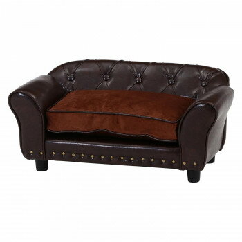 不二貿易 C/D:45233 ペットソファ(チェスターフィールド風) BR 45233【メーカー直送：代金引換不可：同梱不可】【北海道・沖縄・離島は配達不可】