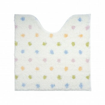 廁所用品 - カキウチ ふんわリッチ トイレマット ドット アイボリー 60×60cm【メーカー直送：代金引換不可：同梱不可】【北海道・沖縄・離島は配達不可】