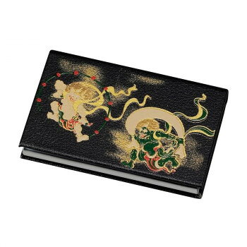 まえじゅう漆器　カードケース 風神雷神 (B) 3V-343【メーカー直送：代金引換不可：同梱不可】【北海道..