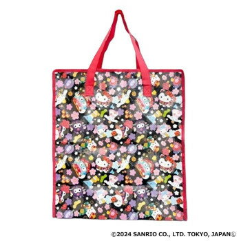 ショッピングバッグ M 和柄 サンリオ BK 64201951【メーカー直送：代金引換不可：同梱不可】【北海道・沖縄・離島は配達不可】