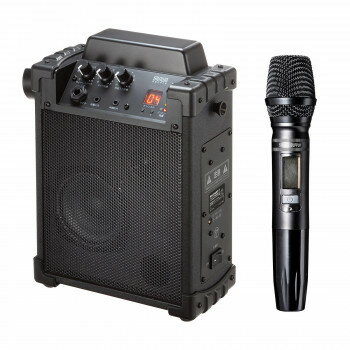 サンワサプライ ワイヤレスマイク付き拡声器スピーカー(バッテリー内蔵・ワイヤレスマイク1本対応) MM-SPAMP17【メーカー直送：代金引換不可：同梱不可】【北海道・沖縄・離島は配達不可】