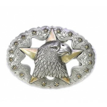 トロフィースタイルバックル イーグルスター ニッケル＆ゴールド 1ヶ PI1758-00【メーカー直送：代金引換不可：同梱不可】【北海道・沖縄・離島は配達不可】