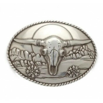トロフィースタイルバックル 荒野のホーンスカル ニッケル 1ヶ PI1770-02【メーカー直送：代金引換不可：同梱不可】【北海道・沖縄・離島は配達不可】