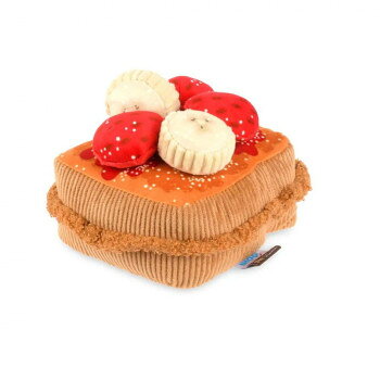 ※パッケージ、デザイン等は予告なく変更される場合があります。※画像はイメージです。商品タイトルと一致しない場合があります。パンケーキが有名な、アメリカを代表するカジュアルなレストランチェーン「IHOP」とのコラボ商品です。肌触りがよく、ワンちゃんの興味を惹きつける音も鳴ります。形や触り心地だけではなく、作り方にもこだわっております。少しでも丈夫な作りにするために、生地は2枚重ねにし、縫い目もダブルステッチを手作業でしています。サイズ17×12×17cm個装サイズ：17×12×17cm重量140g個装重量：141g素材・材質PE、PET仕様企画:アメリカスクウィーカー入り生産国中国広告文責:株式会社ホームセンターセブンTEL:0978-33-2811※パッケージ、デザイン等は予告なく変更される場合があります。※画像はイメージです。商品タイトルと一致しない場合があります。fk094igrjs