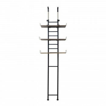 Laundry Racks - サン・ハーベスト 突っ張り洗濯機ラック(棚3段) WJ-9300 DBR ダークブラウン【メーカー直送：代金引換不可：同梱不可】【北海道・沖縄・離島は配達不可】