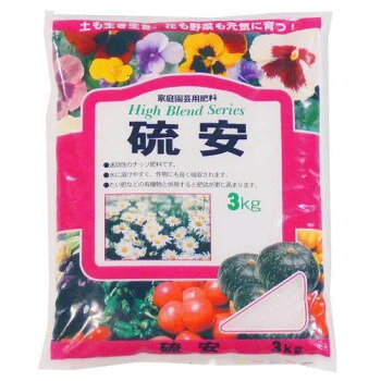 ※パッケージ、デザイン等は予告なく変更される場合があります。※画像はイメージです。商品タイトルと一致しない場合があります。即効性の窒素肥料で、茎・葉の成長に役立ちます。水に溶けやすく、作物にもよく吸収されます。【使い方】小松菜・ホーレン草・パセリ・チンゲン菜など葉物野菜には大切な肥料です。1坪当たり約30g使用。※梱包時 破損防止のため別商品の袋を再利用し梱包することがございます。※離島への配送はお受けできません。サイズ35×26×5cm個装サイズ：35×26×25cm重量個装重量：15000g仕様粒状タイプ内容量:3kg生産国日本広告文責:株式会社ホームセンターセブンTEL:0978-33-2811※パッケージ、デザイン等は予告なく変更される場合があります。※画像はイメージです。商品タイトルと一致しない場合があります。fk094igrjs