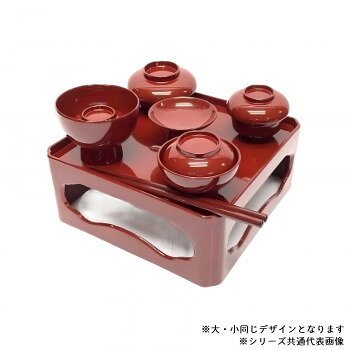 仏膳 入子膳 朱(総朱) 6.0/6.5寸セット【メーカー直送：代金引換不可：同梱不可】【北海道・沖縄・離島は配達不可】