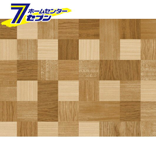 貼ってはがせる装飾シート　DEC−08 モザイクウッド柄 BR　ブラウン　80cm×200cm　 明和グラビア [DECO　SHEET　デコシート　模様替　装飾　貼って剥せる　防水　BOX　台所　家具　棚　インテリア　シール DIYシート　カッティングシート]