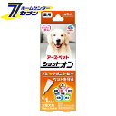 「アースペット 薬用ショットオン 大型犬用 虫よけ 1本入 」は株式会社ホームセンターセブンが販売しております。メーカーアースペット品名薬用ショットオン 大型犬用 虫よけ 1本入 品番又はJANコードJAN:4994527914604サイズ重量20商品説明●ノミ・マダニ・蚊からしっかり守る（約1カ月）●すばやく広がり、すみずみまで行きわたる●幼犬にも使える安心処方　※生後3カ月〜●低臭処方でニオイが少ない（食品原料使用）●使いやすいピペット形状で、液だれしにくい※安全性確認済（すべての愛犬にトラブルが起こらないというわけではありません。）※使用の前に必ずパッチテストを行ってください。■内容量：3.2g入り容器×1本■効能または効果：犬に寄生するノミ、マダニの駆除及び蚊の忌避■1頭あたりの用法及び用量【体重：15kg以上30kg未満】・用法：首筋から尾の付け根にかけて被毛をかき分けて背中に線を引くようにして皮膚に滴下する。・用量：3.2g入り容器1本全量【体重：30kg以上】・用法：首筋から尾の付け根にかけて被毛をかき分けて背中に線を引くようにして皮膚に滴下する。・用量：3.2g入り容器2本全量■対象年齢：生後3カ月未満の幼犬、妊娠授乳期の母犬、体力の衰えた老犬及びアレルギー体質、体調不良、皮膚病や外傷等皮膚に異常の認められる犬には使用しないこと。■成分・有効成分：フェノトリン、ピリプロキシフェン・その他成分：中鎖脂肪酸トリグリセライド、他■第三石油類　危険等級　火気厳禁■販売元または製造元：アース・ペット ＜メール便発送＞代金引換NG/着日指定NG　 ※こちらの商品はメール便の発送となります。 ※メール便対象商品以外の商品との同梱はできません。 ※メール便はポストに直接投函する配達方法です。 ※メール便での配達日時のご指定いただけません。 ※お支払方法はクレジット決済およびお振込みのみとなります 　（代金引換はご利用いただけません。） ※万一、紛失や盗難または破損した場合、当店からの補償は一切ございませんのでご了承の上、ご利用ください。 ※パッケージ、デザイン等は予告なく変更される場合があります。※画像はイメージです。商品タイトルと一致しない場合があります。《虫除け 生後3カ月〜 蚊 ノミ マダニ》商品区分：動物用医薬部外品原産国：日本広告文責：株式会社ホームセンターセブンTEL：0978-33-2811