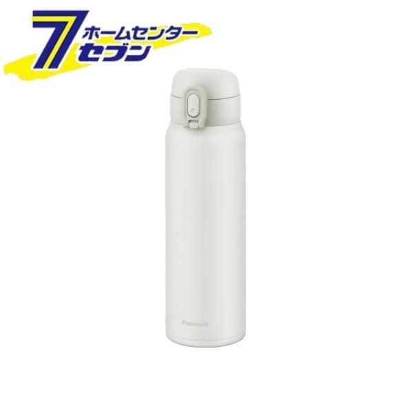 ピーコック ワンタッチマグボトル 600ml (ホワイト) AKT-60 W [水筒 保温保冷 真空2重構造 ワンタッチ 直飲み ロックリング付き おしゃれ シンプル Peacock]